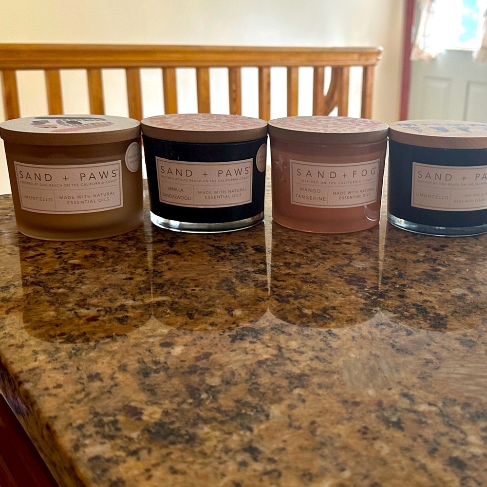 Scented Candle Set - Black, White, Pink, Cream